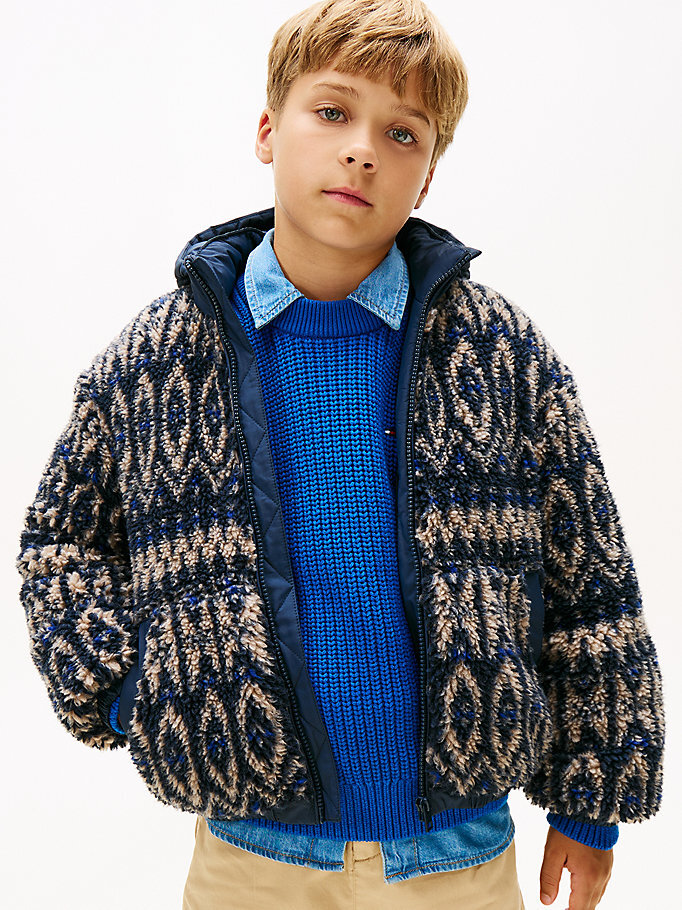 Erkek Çocuk Fairisle Teddy Ceket KB0KB098820GY | Tommy Hilfiger