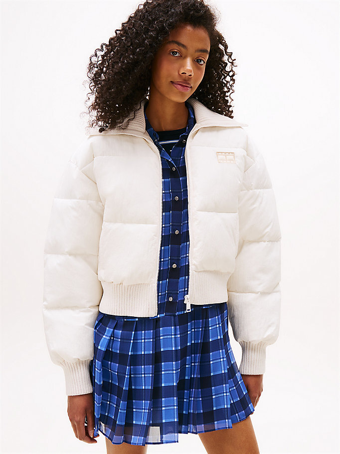 Kadın TJW Crop Rib Detail Puffer Mont DW0DW21659YBH | Tommy Hilfiger