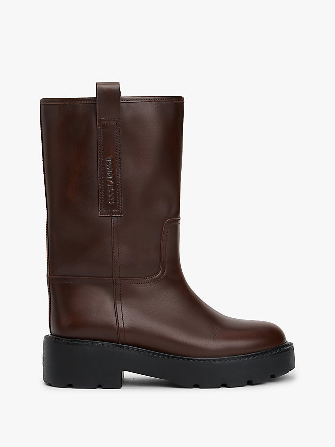 Kadın TJW Leather Mid Bot EN0EN02834GUI | Tommy Hilfiger
