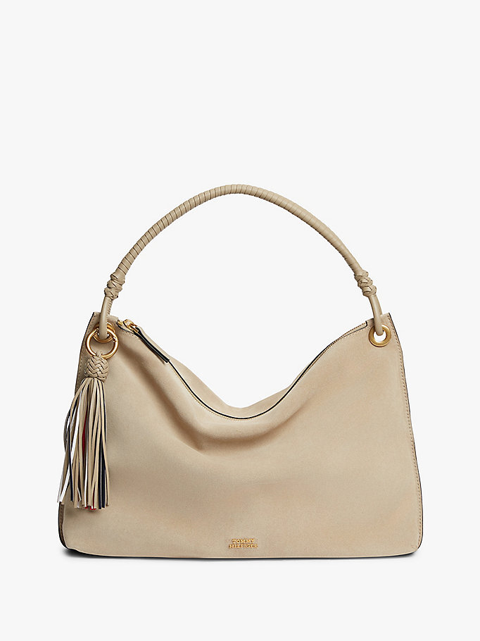 Kadın TH Statement Leather Omuz Çantası AW0AW18402RBT | Tommy Hilfiger