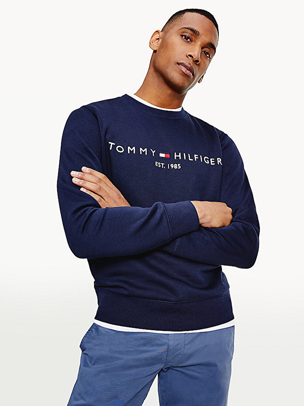 loom Revision neck Erkek Lacivert Logolu Polar Sweatshirt MW0MW11596DW5 | Tommy Hilfiger