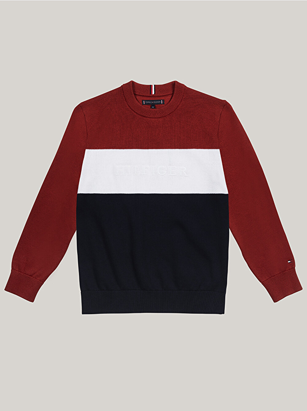 Erkek Cocuk Colorblock Regular Kazak KB0KB09150DW5 Tommy Hilfiger