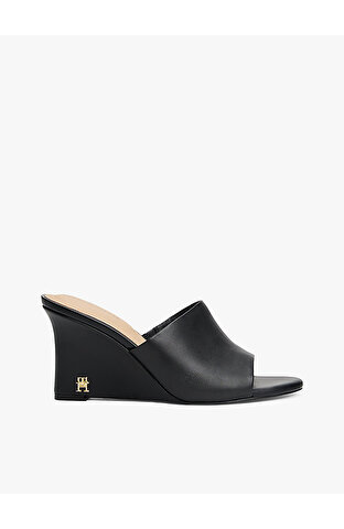 Kadın Leather Wedge Topuklu Terlik