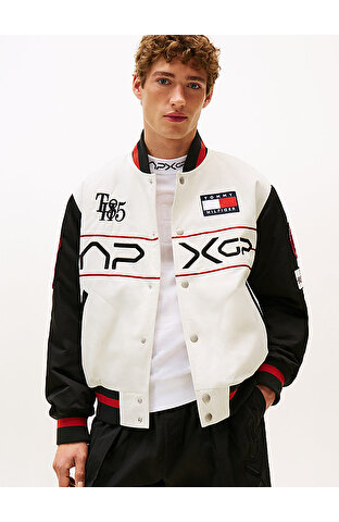 Erkek F1 Movie Satin Varsity Bomber Ceket