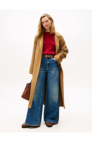 Kadın Wool Regular Belted Kaban