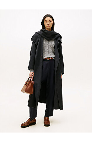 Kadın Wool Relax Atkılı Kaban