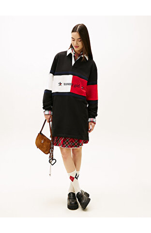 Kadın Tommy Girl Star Graphic Polo Yaka Elbise