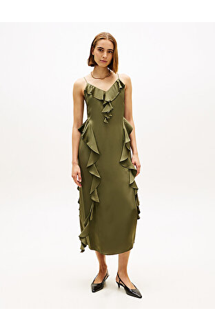 Kadın Saten Slip Long Elbise