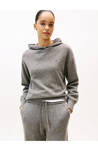 Kadın Knit Hoodie Pijama Üstü