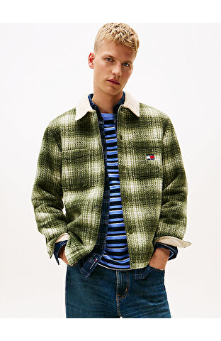 Erkek Tjm Check Teddy Over Gömlek