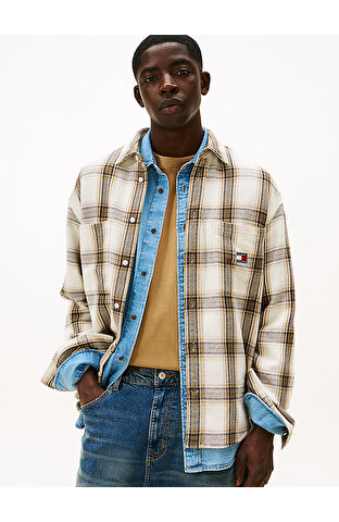 Erkek Tjm Rlx Check Brushed Gömlek