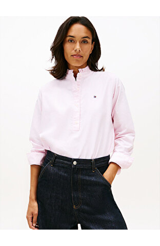 Kadın Oxford Ruffle Neck Gömlek