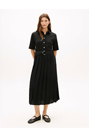 Kadın Gold Button Mix Elbise