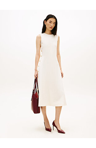 Kadın Gold Button Mix Elbise