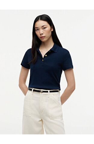 Kadın Gold Button Slim T-shirt