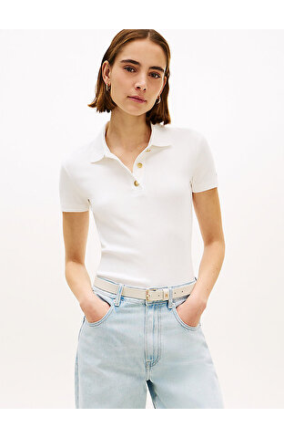 Kadın Gold Button Slim T-shirt