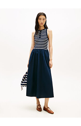 Kadın Gold Button F&F Poplin Elbise