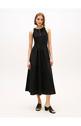 Kadın Gold Button F&F Poplin Elbise