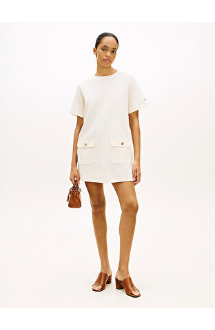 Kadın Gold Button Shift Elbise