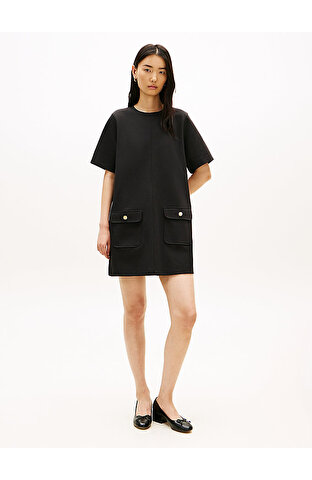 Kadın Gold Button Shift Elbise