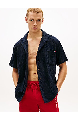 Erkek Textured Terry Knit Gömlek