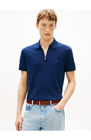 Erkek Interlock Zip Regular Polo T-shirt