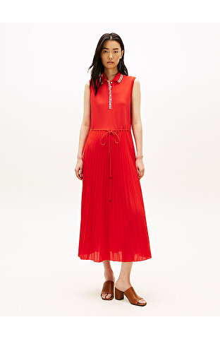 Kadın 1985 Pleated Polo Elbise