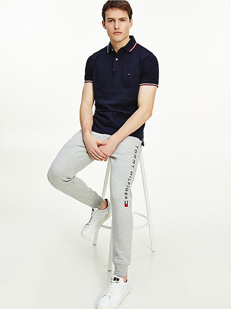 Erkek Lacivert Organik Pamuk Slim Fit Polo Yaka T-Shirt  Siyah MW0MW13080DW5