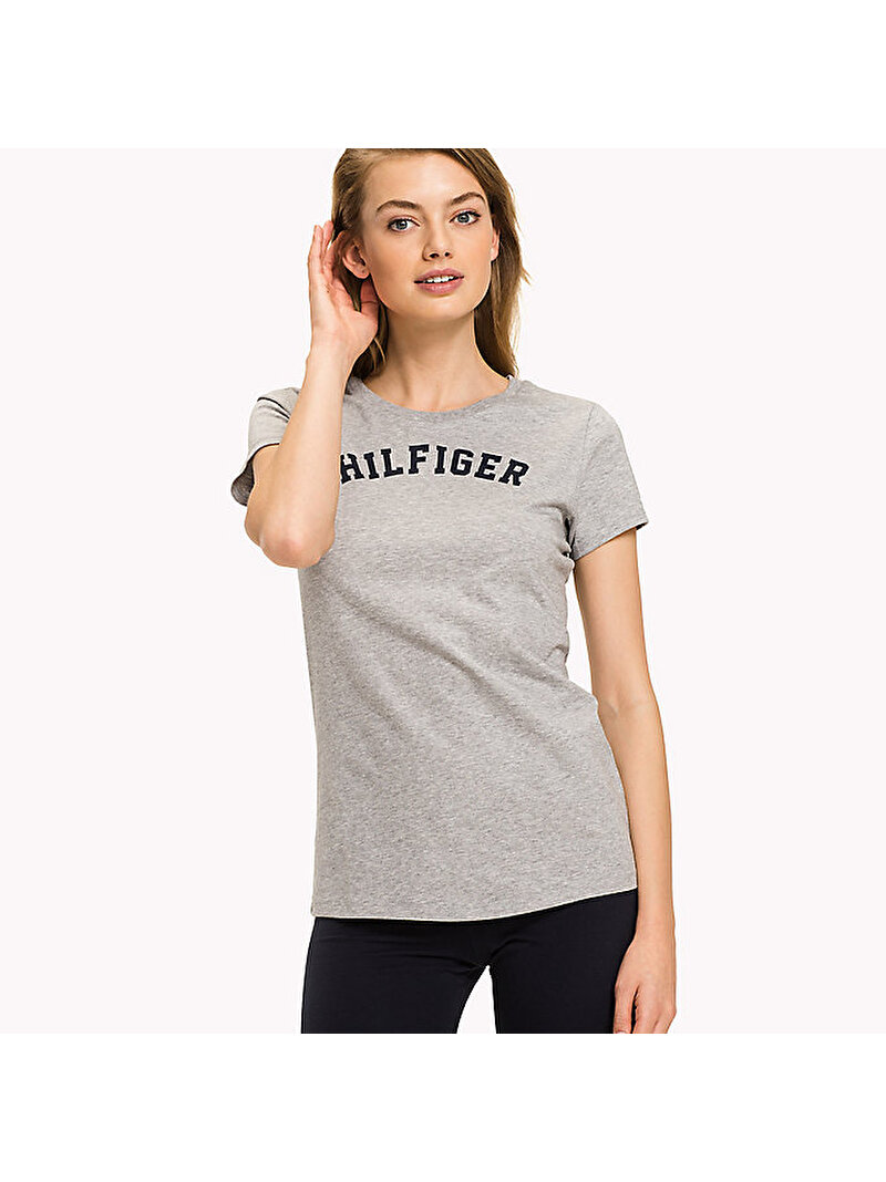 Kadın Hilfiger T-Shirt Gri UW0UW00091100