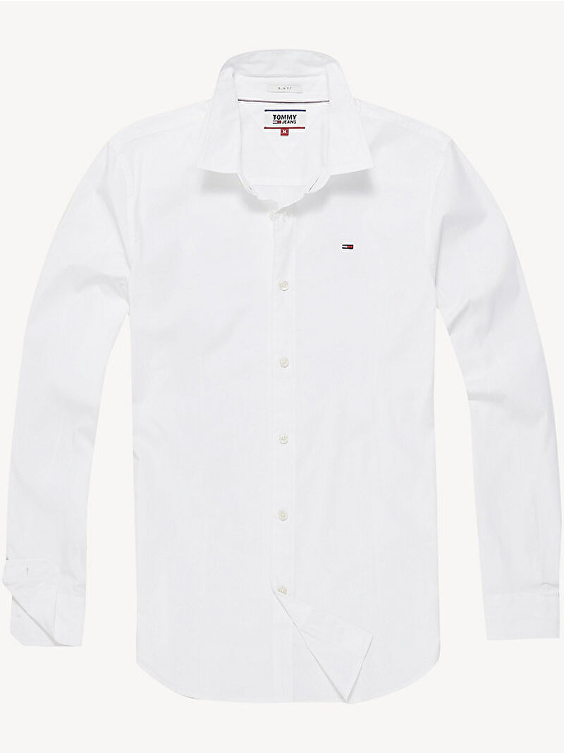 Erkek Streç Slim Fit Gömlek Beyaz  DM0DM04405100