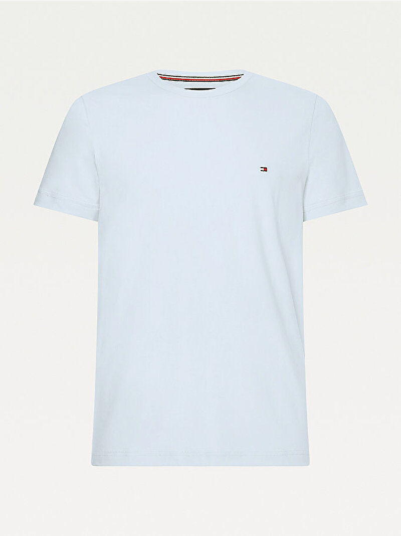 Erkek Streç Organik Pamuklu Slim Fit T-Shirt Mavi  MW0MW10800C1O