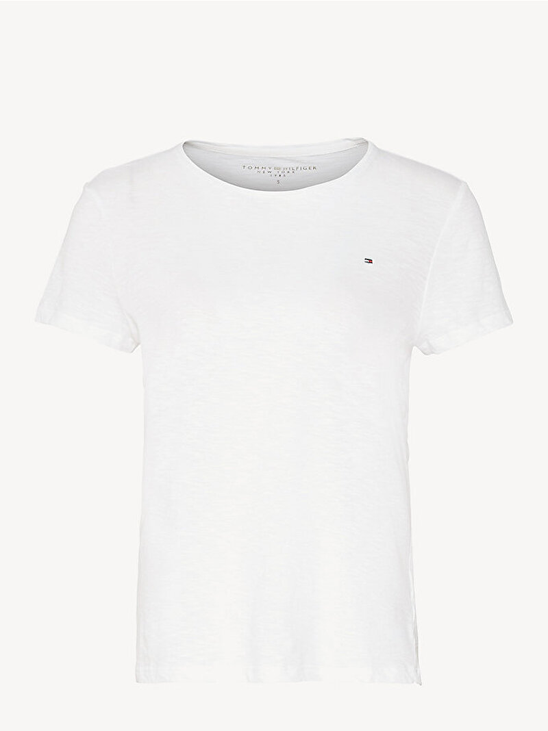 Kadın Heritage Bisiklet Yaka T-Shirt Beyaz WW0WW22043100