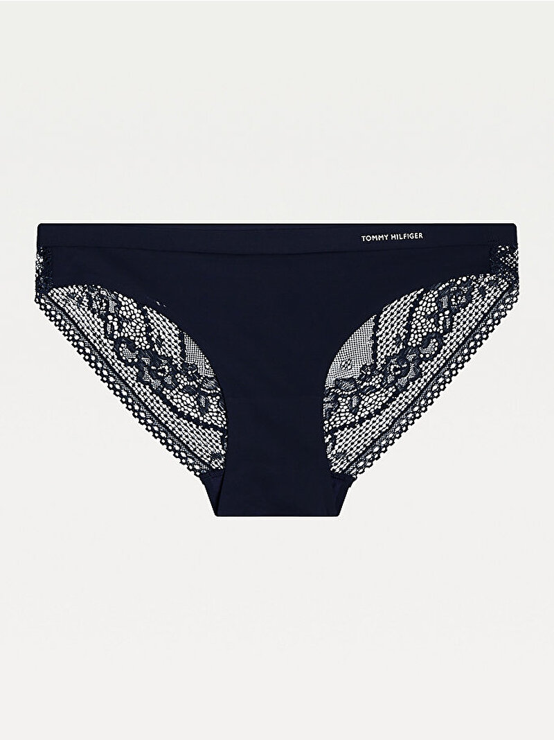 Kadın Çiçekli Dantel Mikro Fiber Bikini Külot Siyah UW0UW02465DW5