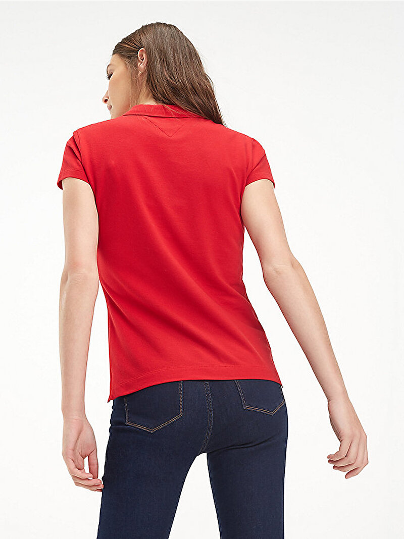 Kadın Heritage Kısa Kollu Polo Yaka T-Shirt Yaka T-Shirt Kırmızı 1M57636661611