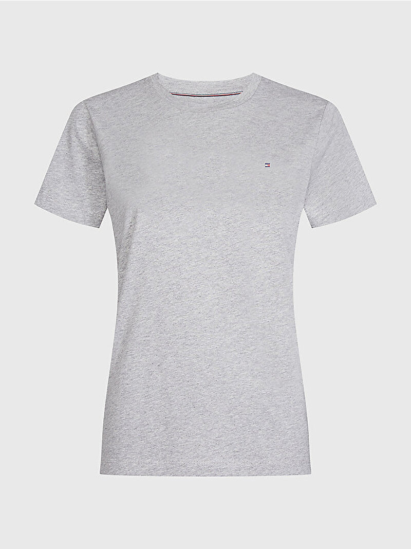 Kadın Heritage Bisiklet Yaka T-Shirt Gri WW0WW22043039