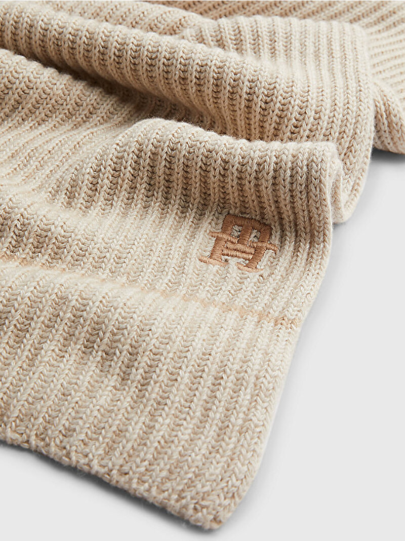 Ribana Örgülü Monogram Eşarp Ekru AW0AW14161GUP