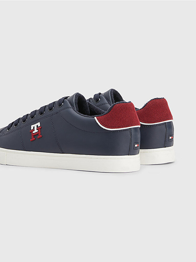 Üniversite Monogram Trainers Deri Spor Ayakkabı Lacivert FM0FM04350DW5
