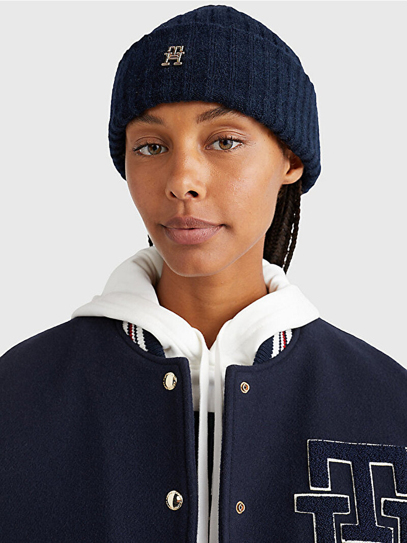 Kadın Tommy Modern Fluffy Bere Mavi  AW0AW14680DW6