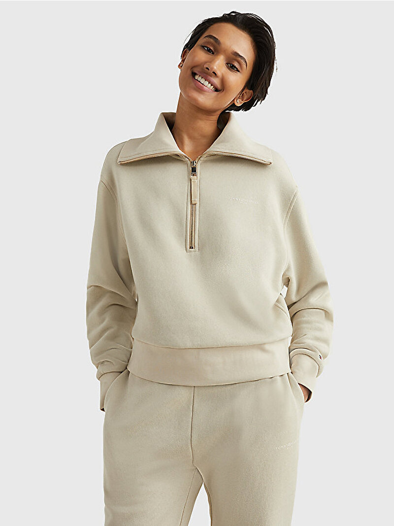 Kadın 1985 Regular Mini Corp Sweatshirt Bej  WW0WW37795RBS