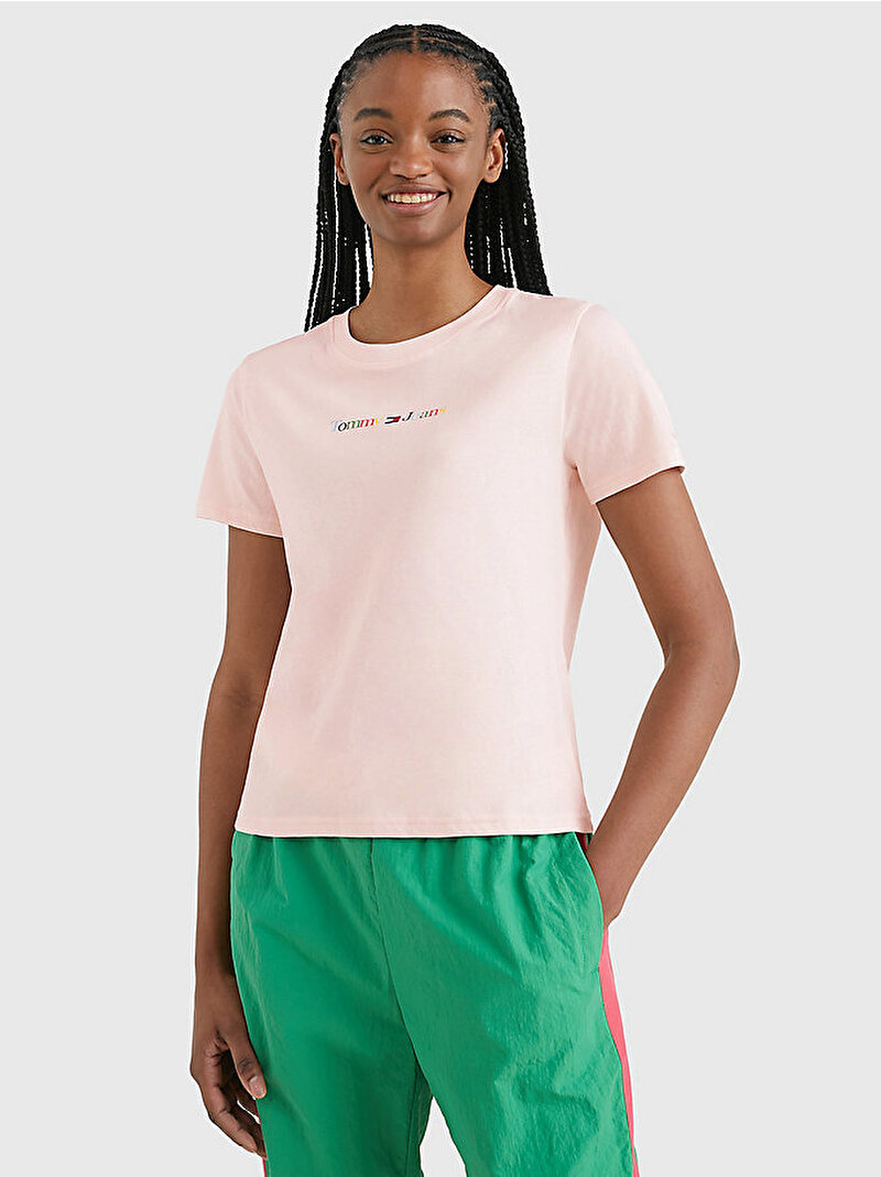 Kadın Tjw Regular Color Serif T-Shirt Pembe  DW0DW15447TJ9