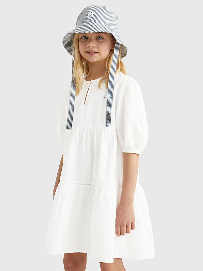 Kız Çocuk Wide Tiered Elbise Beyaz  KG0KG07503YBR