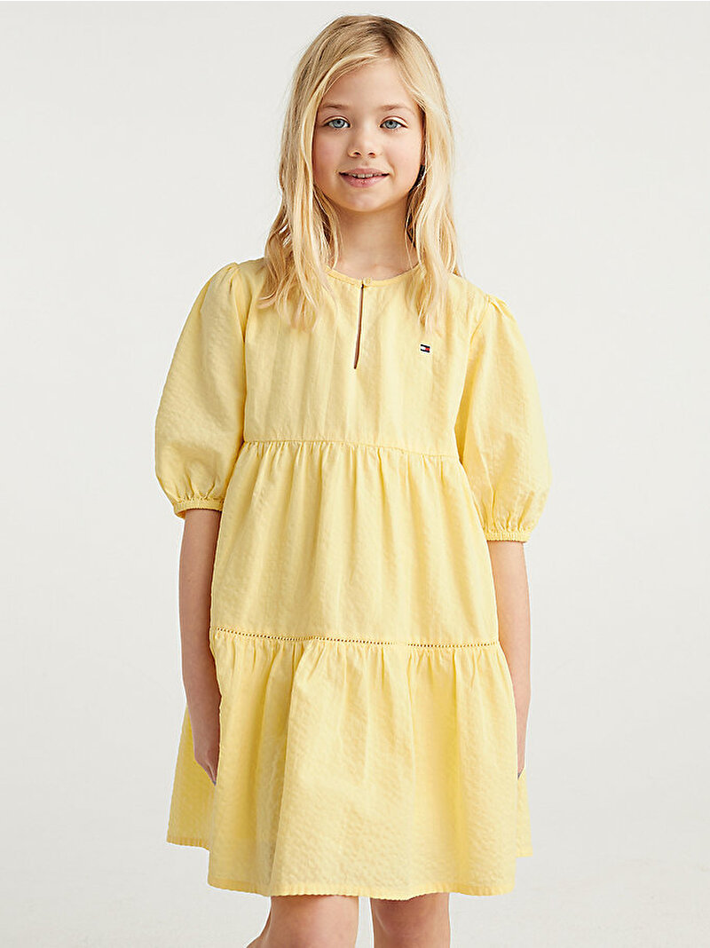 Kız Çocuk Wide Tiered Elbise Sarı KG0KG07503ZGC