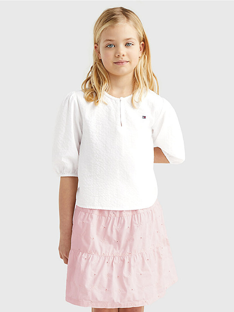 Kız Çocuk A Line Top T-shirt Beyaz  KG0KG07505YBR