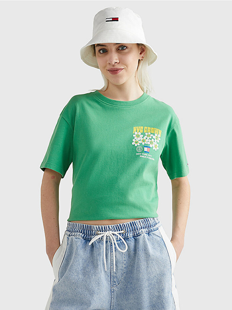 Kadın Tjw Relax Homegrown T-shirt Yeşil DW0DW15474LY3