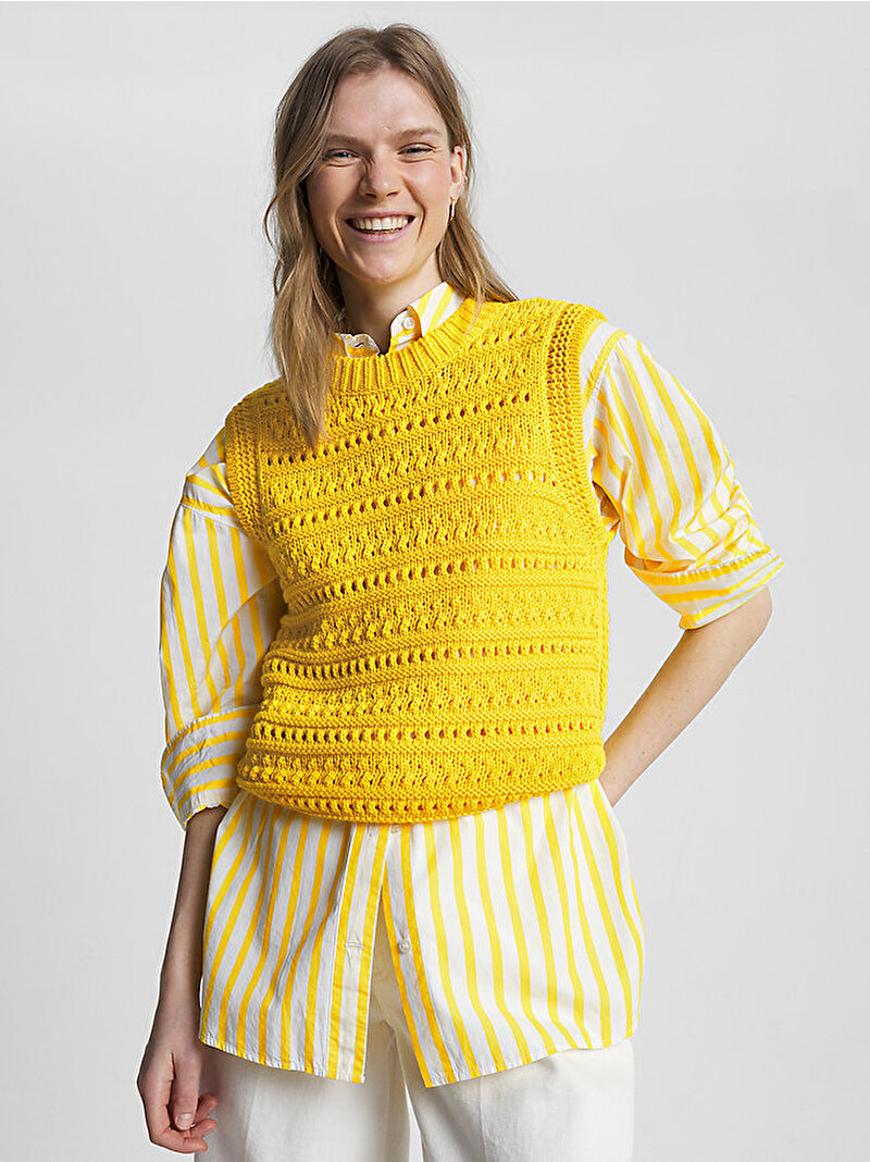 Kadın Crochet Kazak Sarı WW0WW38999ZGS