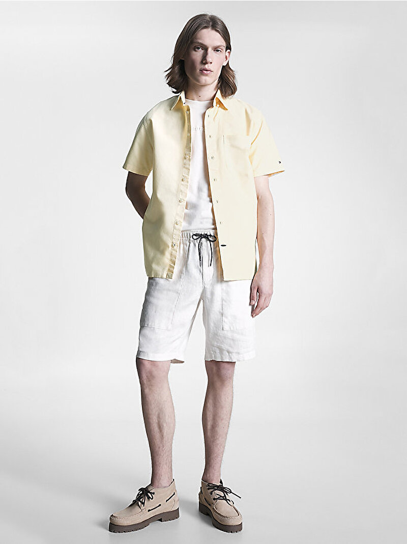 Erkek Natural Dye Oxford Casual Gömlek Sarı MW0MW31748ZFA
