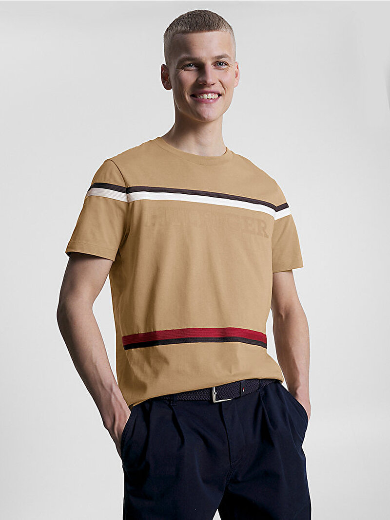 Erkek Global Stripe Monoty T-shirt Yeşil MW0MW31541RBL