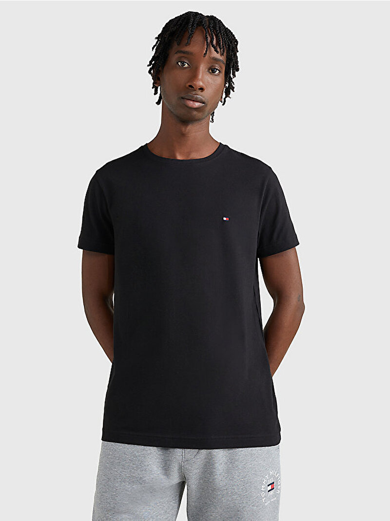 Erkek Core Stretch Slim T-shirt Siyah MW0MW27539BDS