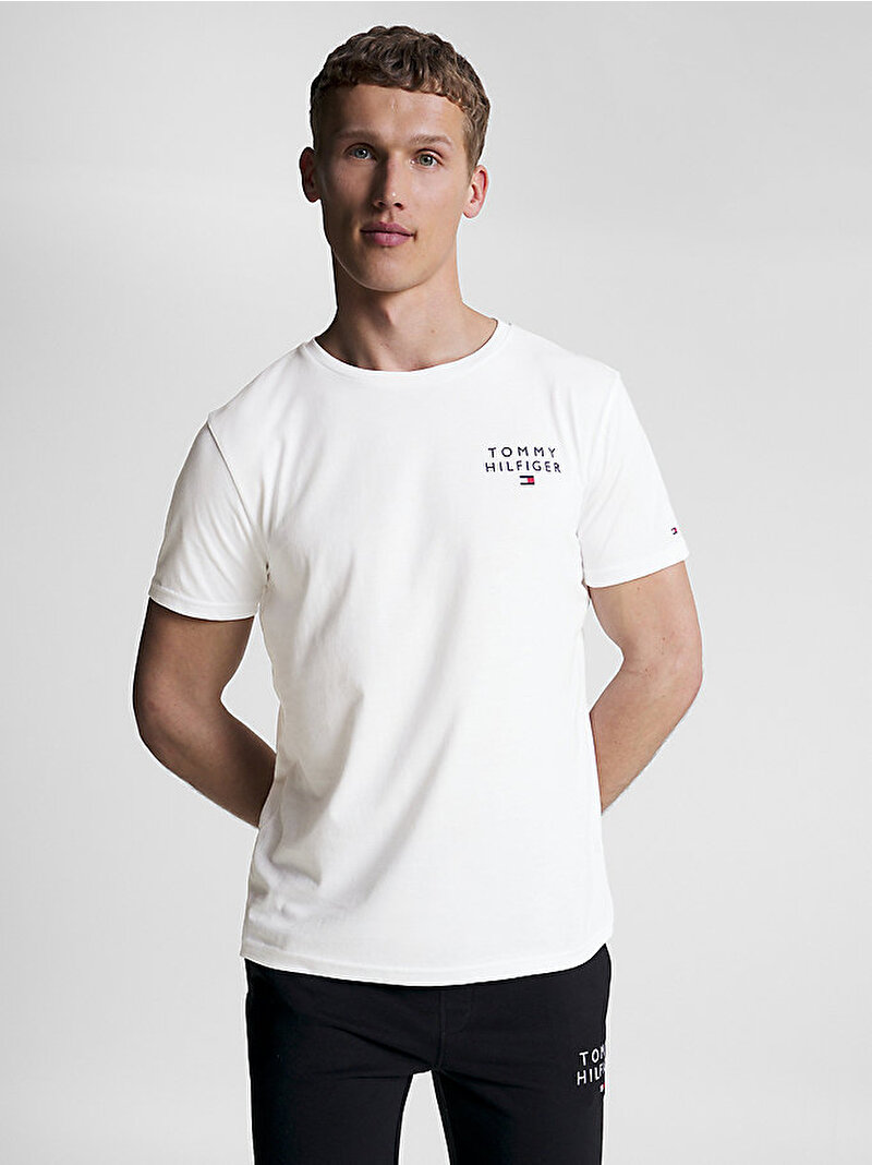 Erkek Cn Ss Logo T-Shirt Beyaz  UM0UM02916YBR