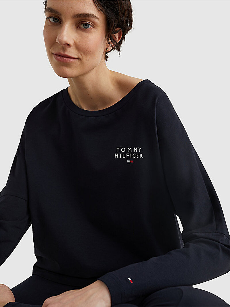 Kadın Long Sleeve T-Shirt Lacivert UW0UW04153DW5